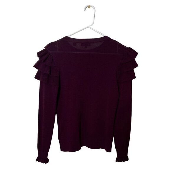 Ted Baker London Purple Ruffle Detail Long Sleeve Sweater Size 1 Viscose & Polya - Picture 2 of 7